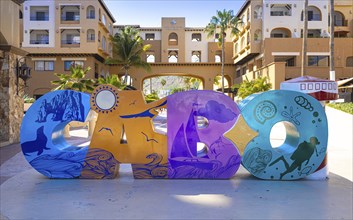 Cabo San Lucas, Los Cabos, Mexico, 2 October, 2021: Los Cabos colorful letters in Cabo San Lucas