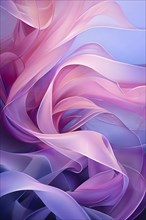 Background of softly flowing ribbons with color weaves intricately throughout the backdrop, AI