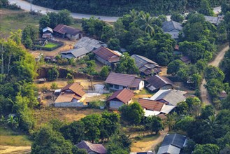 Panorama of Vang Vieng and the Kart landscape from Pha Ngern View Point, Vientiane Province, Laos,