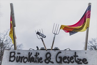 Road blockades in the centre of Berlin, taken as part of the farmers' protests in Berlin, 15.01