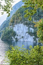 Lake Koenigssee in autumn, Alps, Bavaria, Germany, Europe