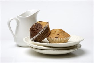 Chocolate muffins, chocolate muffins on a plate