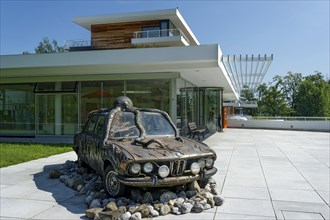 Former BMW 250cs by Lothar-Günther Buchheim, car under water with octopus, underwater, sculpture by