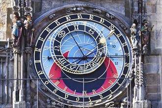 Medieval astronomical clock, Prague, Bohemia, Czech Republic, Europe