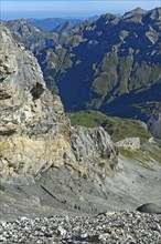 Ascent to the Hohtürli pass from the Kiental valley via the Bundalp, Kandersteg, Bernese Oberland,