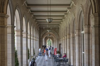 Kissingen Spa, Walkway in the Kursaal building, built 1834-38, Bad Kissingen, Lower Franconia,