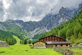 Schlickeralm Telfes, Stubai Alps near Telfes and Fulpmes, high mountains of the Alps, weather mood,