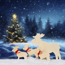 Christmas card for Christmas Card with reindeer moose and text free space Copyspace decoration and