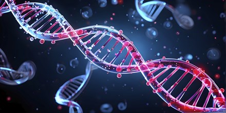 3d illustration of the structure of a human double dna helix, AI generated