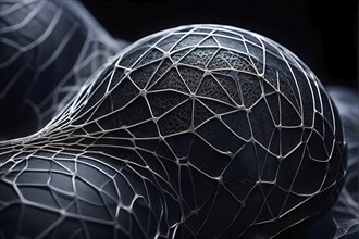 Network of interconnected shapes inspired by the structure of spider silk representing strength and