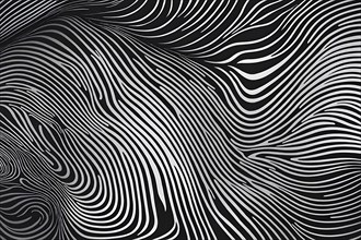 Fingerprint background dominated by swirl patterns in black and white, AI generated