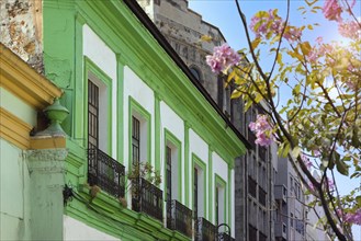 Scenic colorful colonial architecture of Cuernavaca streets in historic center in Mexico Morelos