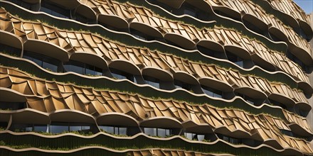 Facade of a building inspired by the skin of a cactus showcasing natural methods of heat regulation