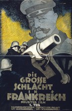 Poster for the film The Great Battle of France from the First World War, Part I: German gunners