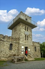 Observation tower at the summit of the Geschriebenstein. The lookout tower marks the border between