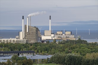 Amager waste incineration plant or Amagerforbrænding, wind turbines, Copenhagen, Denmark, Europe