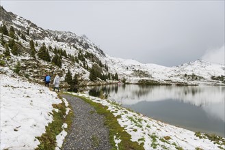 Bettmersee, mountain lake, winter, snow, hiking, tourism, Bettmeralp, Valais, Switzerland, Europe