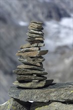 Stone pyramid in the Bernese Alps, esotericism, spirituality, energy, balance, symbol, sign, stone