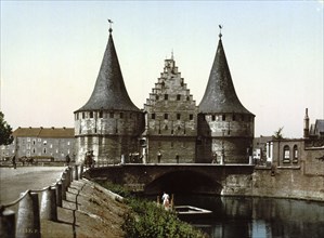 Rabot, famous monument in the Belgian city of Ghent, Belgium, ca. 1895, Historical, digitally