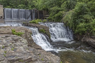 A. A. Miller dam and the upper section of Desoto Falls on the Little River at Desoto State park