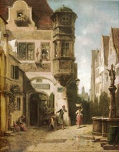 Der verliebte Provisor, Painting by Carl Spitzweg, Historic, digitally restored reproduction from a