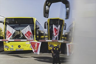 Buses of the Berlin transport company BVG are parked at the Lichtenberg depot in Berlin, 29