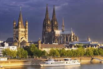 St Martin's Cathedral, Cologne Cathedral, Old Town embankment, Rhine, Cologne, Rhineland, North