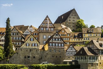 Medieval town and half-timbered houses, Schwäbisch Hall, Old Town, Kocher Valley, Kocher,