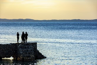 Sunset in the bay of Todos os Santos in the city of Salvador in Bahia during the summer, Salvador,