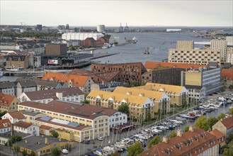 View from the Vor Frelsers Kirke to the Christianshavn Canal and neighbourhoods Christianshavn,