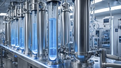 Mechanized pharmaceutical bioreactor in a manufacturing laboratory, AI generated