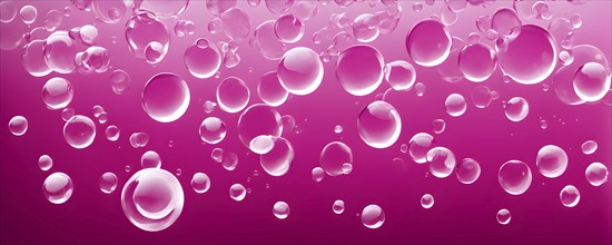 Illustration of oil and water bubbles floating serenely juxtaposed against a vivid red background,