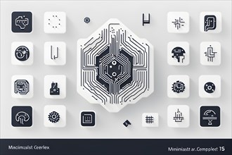 Illustration with a minimalist symbol representing artificial intelligence, AI generated