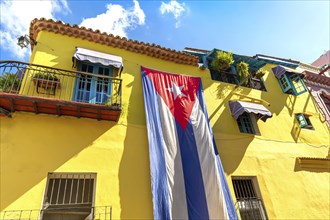 Scenic colorful Old Havana streets in historic city center of Havana Vieja near Paseo El Prado and