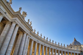 Scenic St. Peter's Basilica in Rome near Vatican City