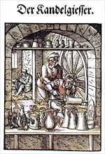 Tinsmith, sometimes also called tinsmith, tinsmith, tinsmith, tin worker, Der Kandelgiesser,