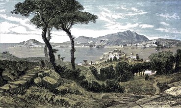 Pozzuoli and the Gulf of Baja, now Gulf of Naples, Italy, digital reproduction of an original from