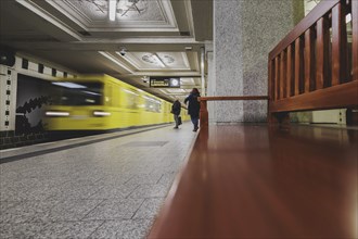 The underground line 3 runs at Rüdesheimer Platz in Wilmersdorf in Berlin, 27 February 2024.