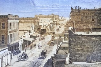 Street scene in Virginia City, Nevada in the 1870s. From American Pictures Drawn With Pen And