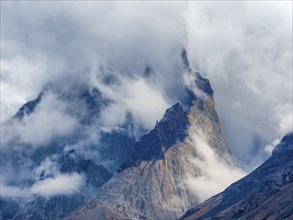 Dramatic landscape, rocks, Torres del Paine National Park, Patagonia, Chile, South America