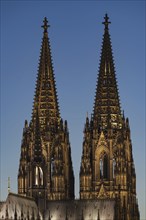 Peaks of Cologne Cathedral, Cologne, North Rhine-Westphalia, Germany, Europe