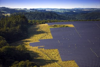 Large ground-mounted photovoltaic system, solar park in the Southern Eifel nature park Park,