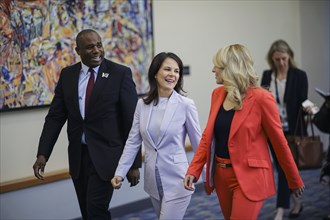 Annalena Bärbock (Alliance 90/The Greens), Federal Foreign Minister, takes part in a meeting of the