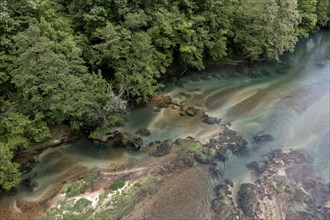 Aerial view, Una River, Bosnia and Herzegovina, Europe