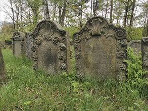 Levite graves at the Jewish cemetery, Jewish cemetery Burgkunstadt, one of the largest Jewish