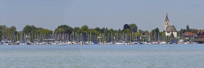 Seebruck marina, Chiemsee, Chiemgau, Bavaria, Germany, Europe