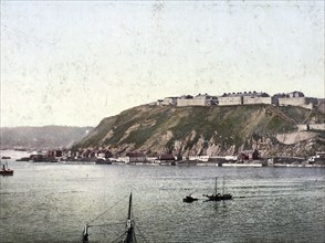 The Citadel of Quebec, Canada, Historical, digitally restored reproduction from a 19th century