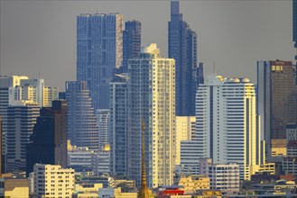 Panorama from Chinatown to the skyline of Bangkok, Thailand, Asia