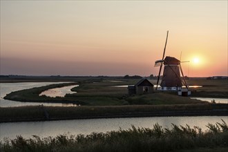 Windmill at sunset, Texel, Netherlands