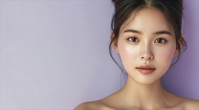 Beautiful young attractive asian lady portrait. Style and fashion. Diversity representation, AI